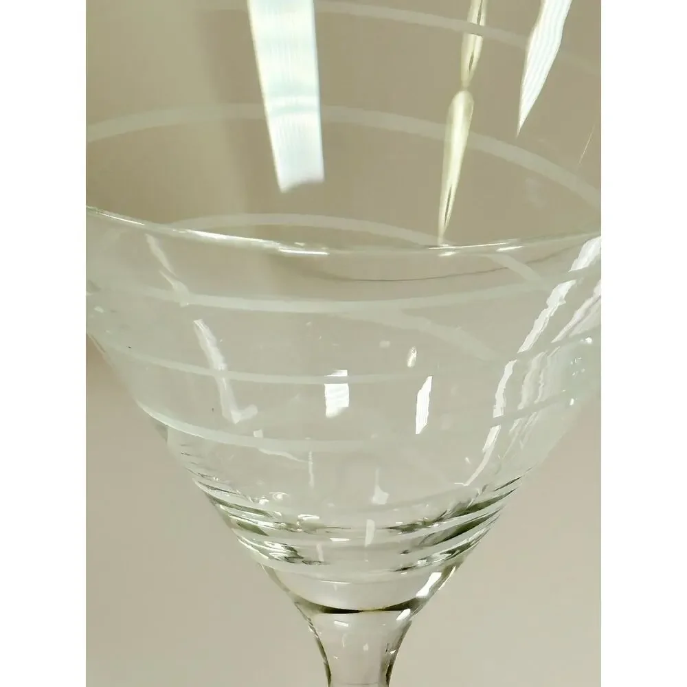 Mikasa Martini Etched Clear Crystal Glasses ~ Set of 2